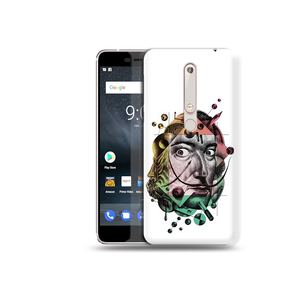 

Чехол MyPads Tocco для Nokia 6 разноцветное лицо абстракция, Прозрачный, Tocco