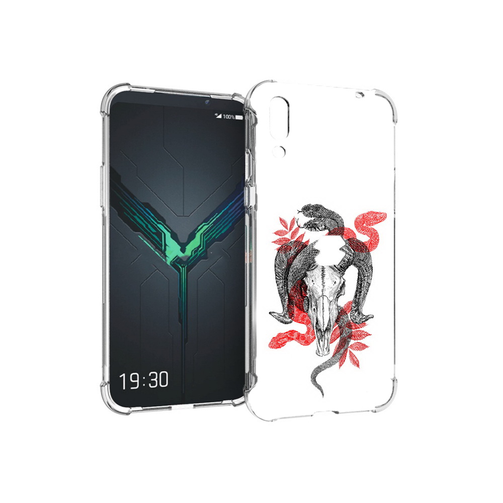 

Чехол MyPads Tocco для Xiaomi Black Shark 2 змея в черепе рисунок (PT144492.263.365), Прозрачный, Tocco