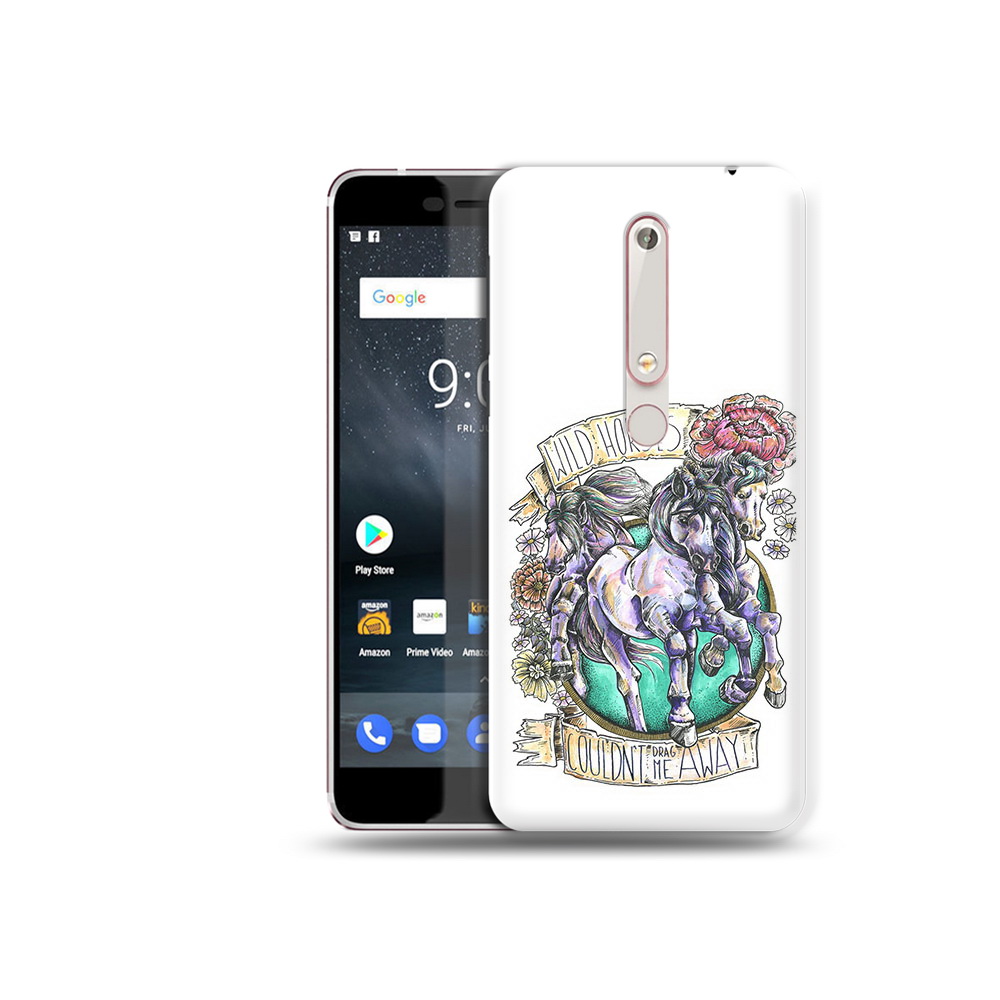 

Чехол MyPads Tocco для Nokia 6 рисунок коней в цветах, Прозрачный, Tocco