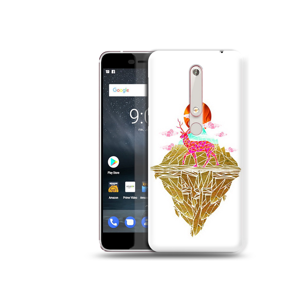

Чехол MyPads Tocco для Nokia 6 розовый олень абстракция, Прозрачный, Tocco
