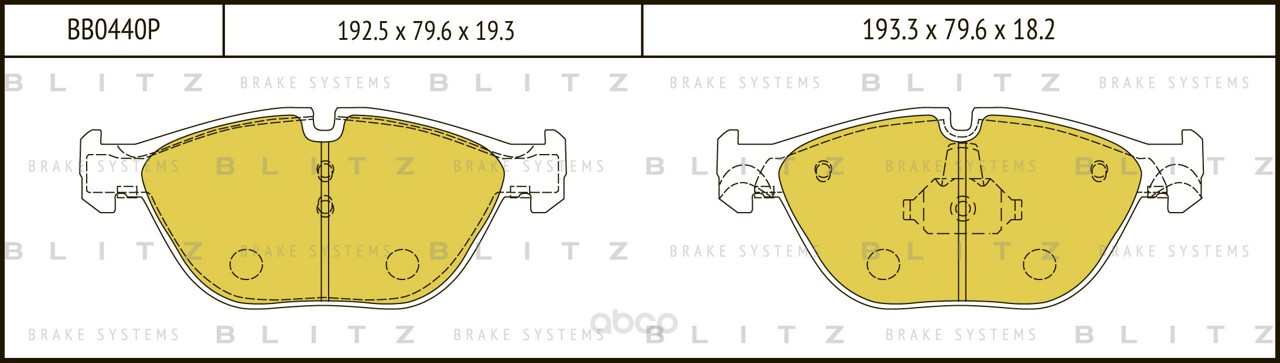 

Тормозные колодки BLITZ передние дисковые bb0440p