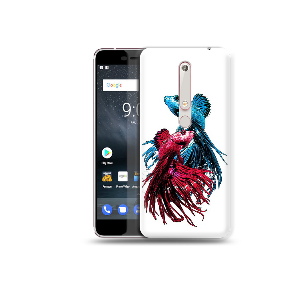 

Чехол MyPads Tocco для Nokia 6 рыбы петушки, Прозрачный, Tocco