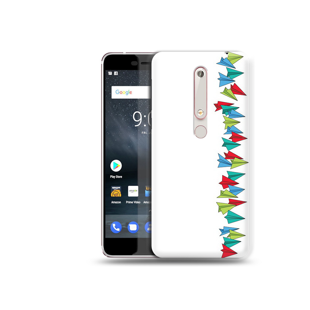 

Чехол MyPads Tocco для Nokia 6 самолетики из листочков, Прозрачный, Tocco