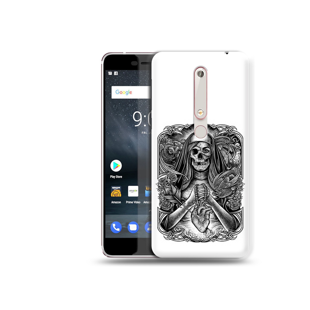 

Чехол MyPads Tocco для Nokia 6 скелет с сердцем, Прозрачный, Tocco