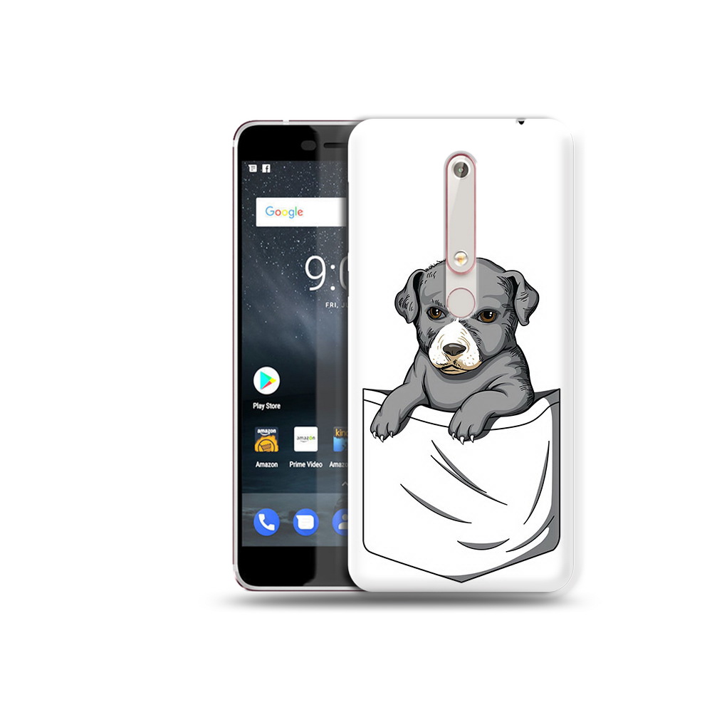 

Чехол MyPads Tocco для Nokia 6 собачка в кармане, Прозрачный, Tocco