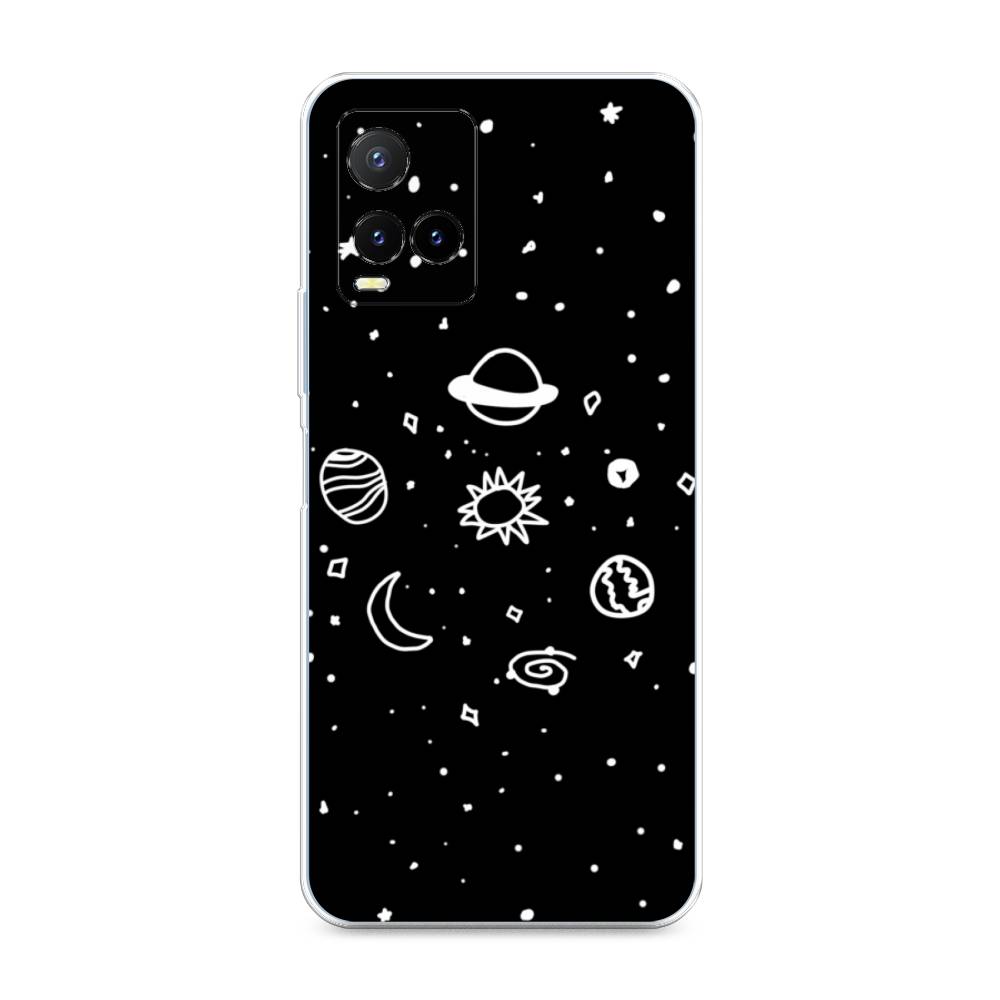 

Чехол для Vivo Y33s/Y21 "Дудл солнечной системы", Бежевый;серый, 265850-2