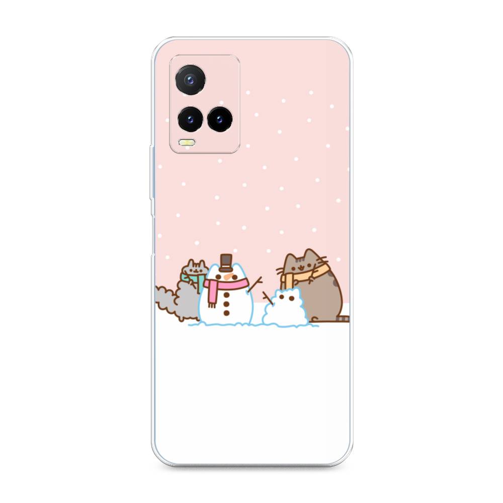 

Чехол для Vivo Y33s/Y21 "Котики в снегу", Розовый;белый;серый, 265850-5