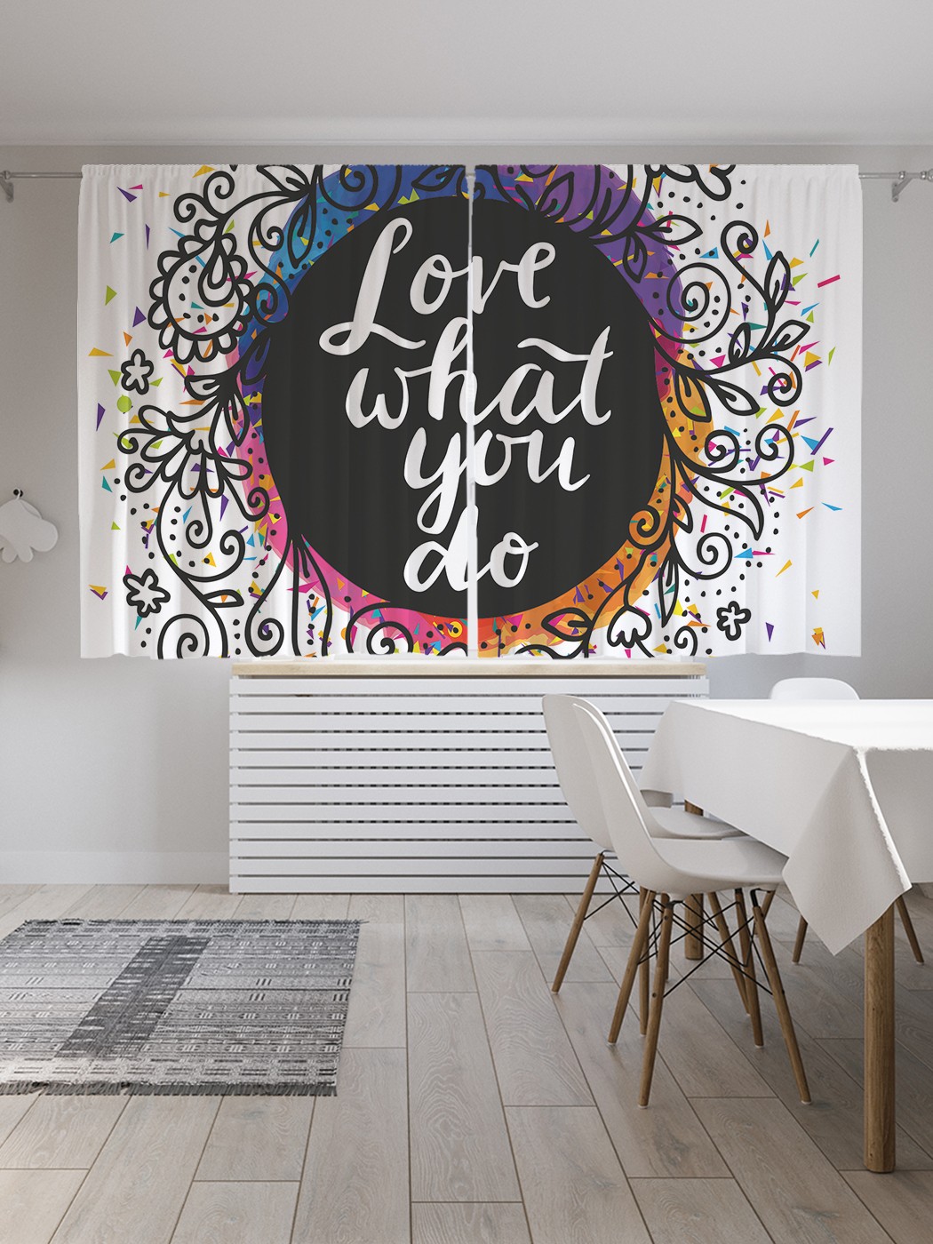 

Классические шторы JoyArty "О любимом занятии в узоре", Oxford DeLux, 2 полотна 145x180 см, О любимом занятии в узоре