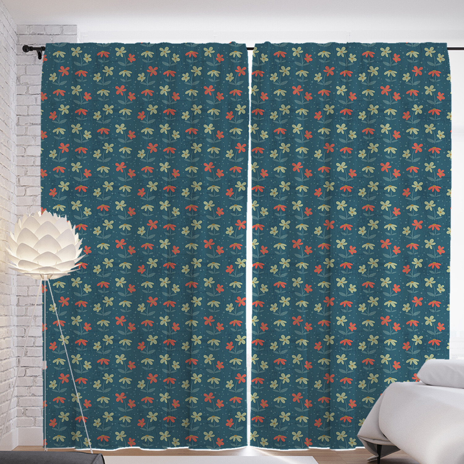 

Шторы с фотопечатью JoyArty "Цветущие цветы ретро" из сатена, 290х265 см, Цветущие цветы ретро