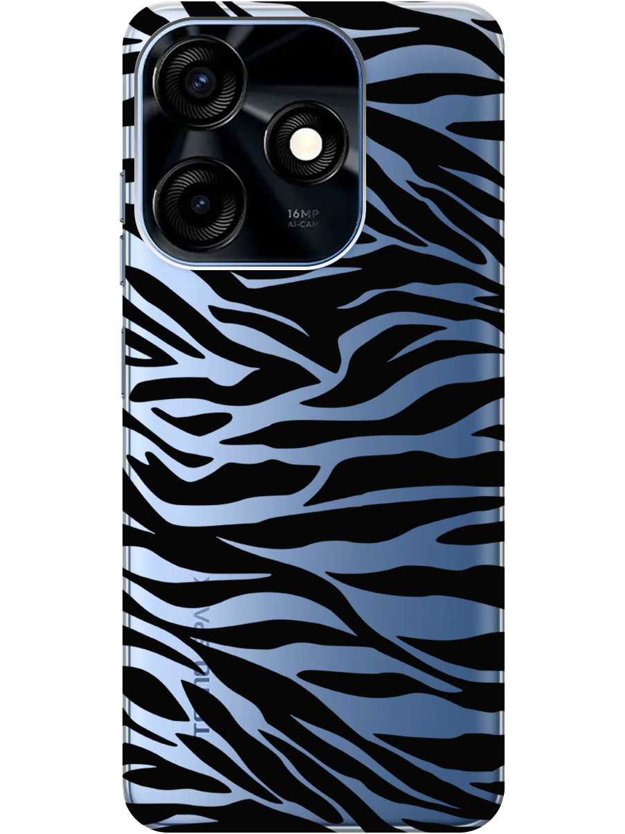 

Силиконовый чехол на Tecno Spark 10 / 10C с рисунком "Зебра" прозрачный, Прозрачный;черный, 20000765