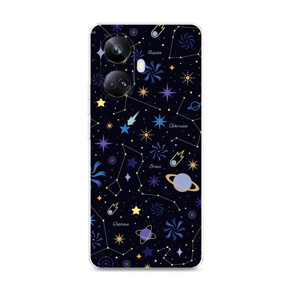 

Чехол на Realme 10 Pro+ "Цветной космос", Желтый, 2512350-2