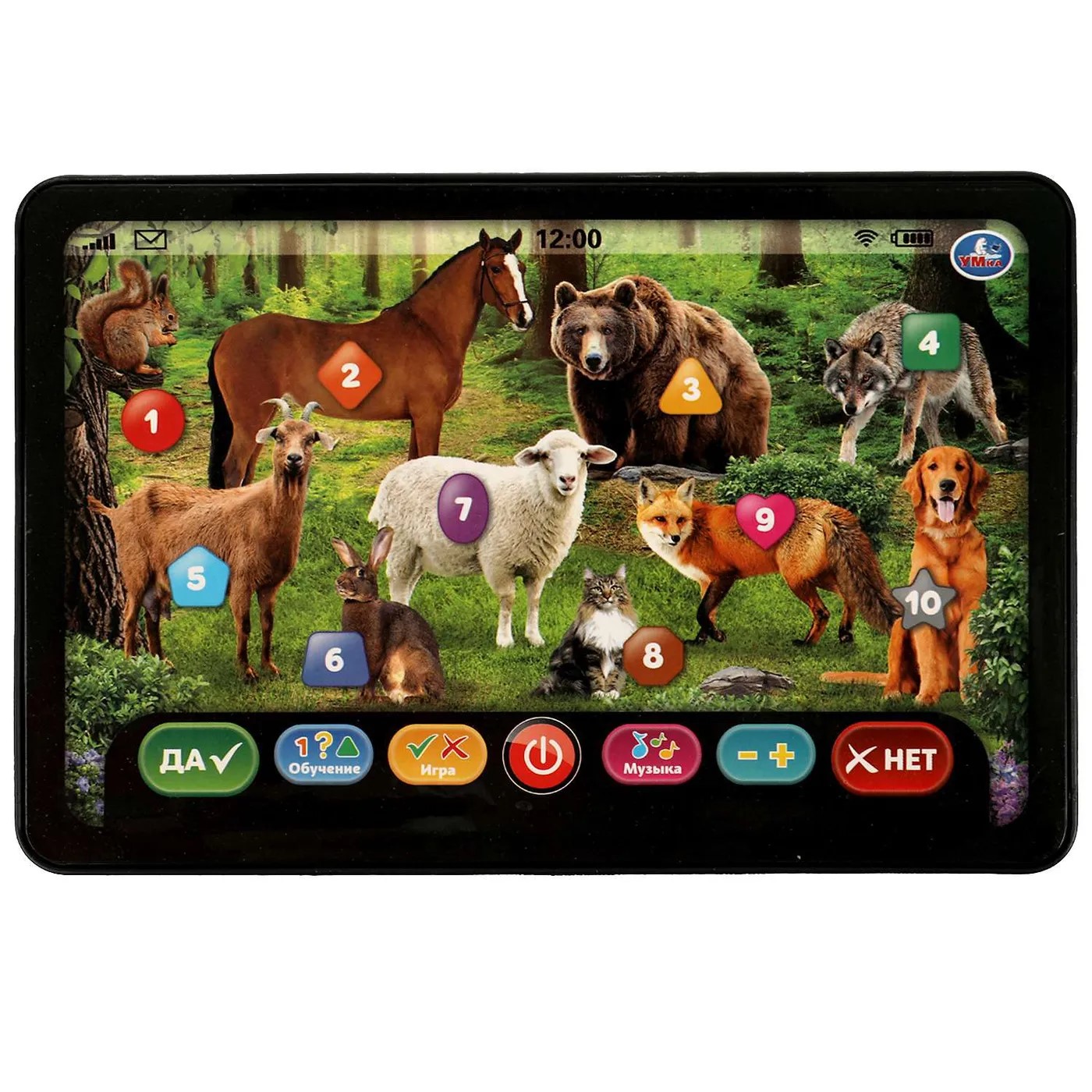 Игрушка планшет детский RASULEV Животные сенсорный планшет умка азбука сказок на батарейках 56 стихов и сказок 8 режимов работы