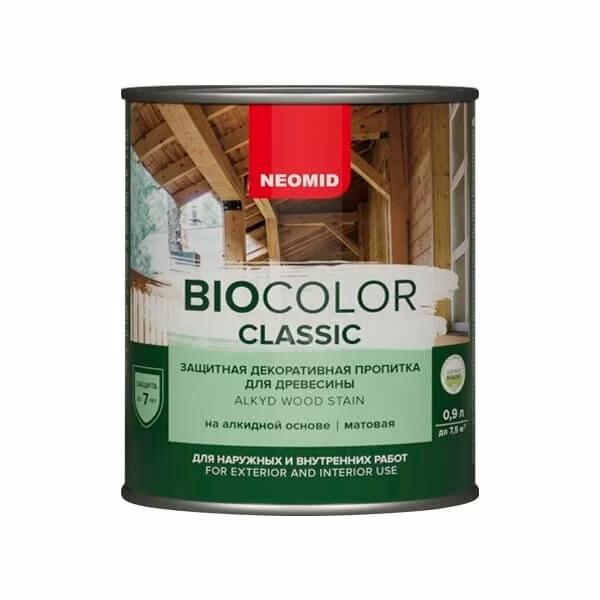 Пропитка для дерева защитная NEOMID BIO COLOR CLASSIC NEW матовая Махагон, 0.9 л