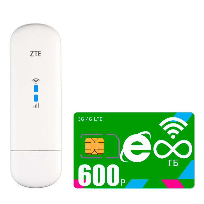 Комплект - модем ZTE MF79U (RU) + безлимитный интернет за 600р/мес