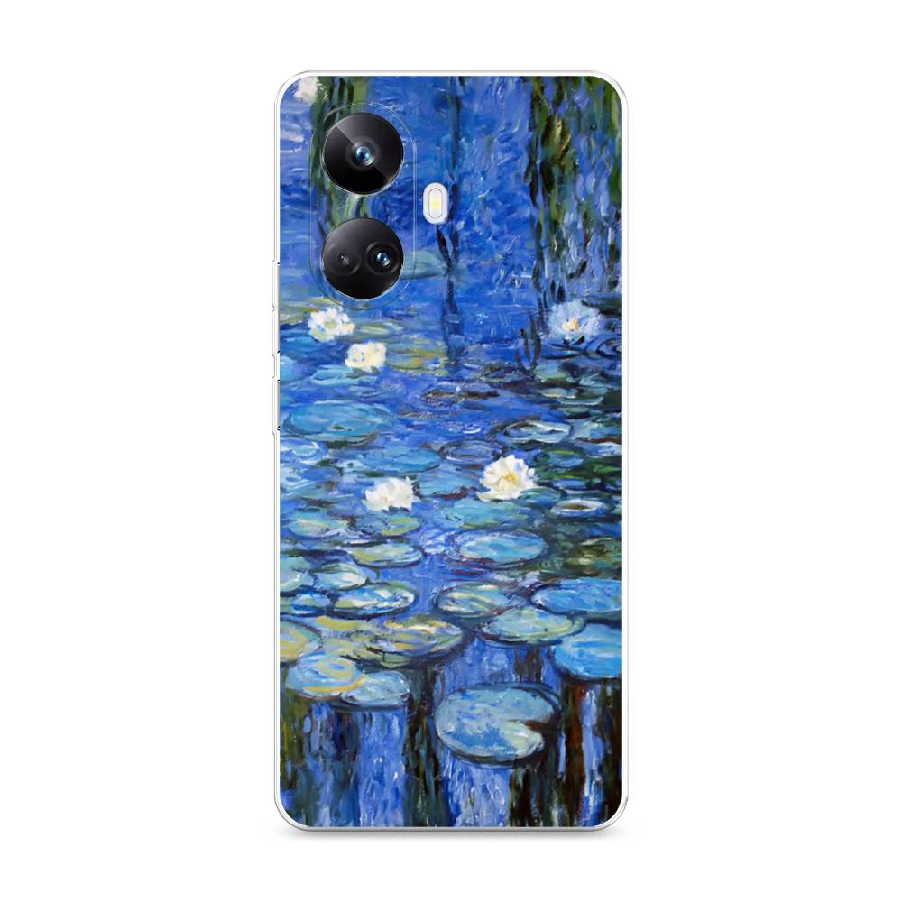 

Чехол на Realme 10 Pro+ "Нарисованный пруд", Синий;зеленый, 2512350-4