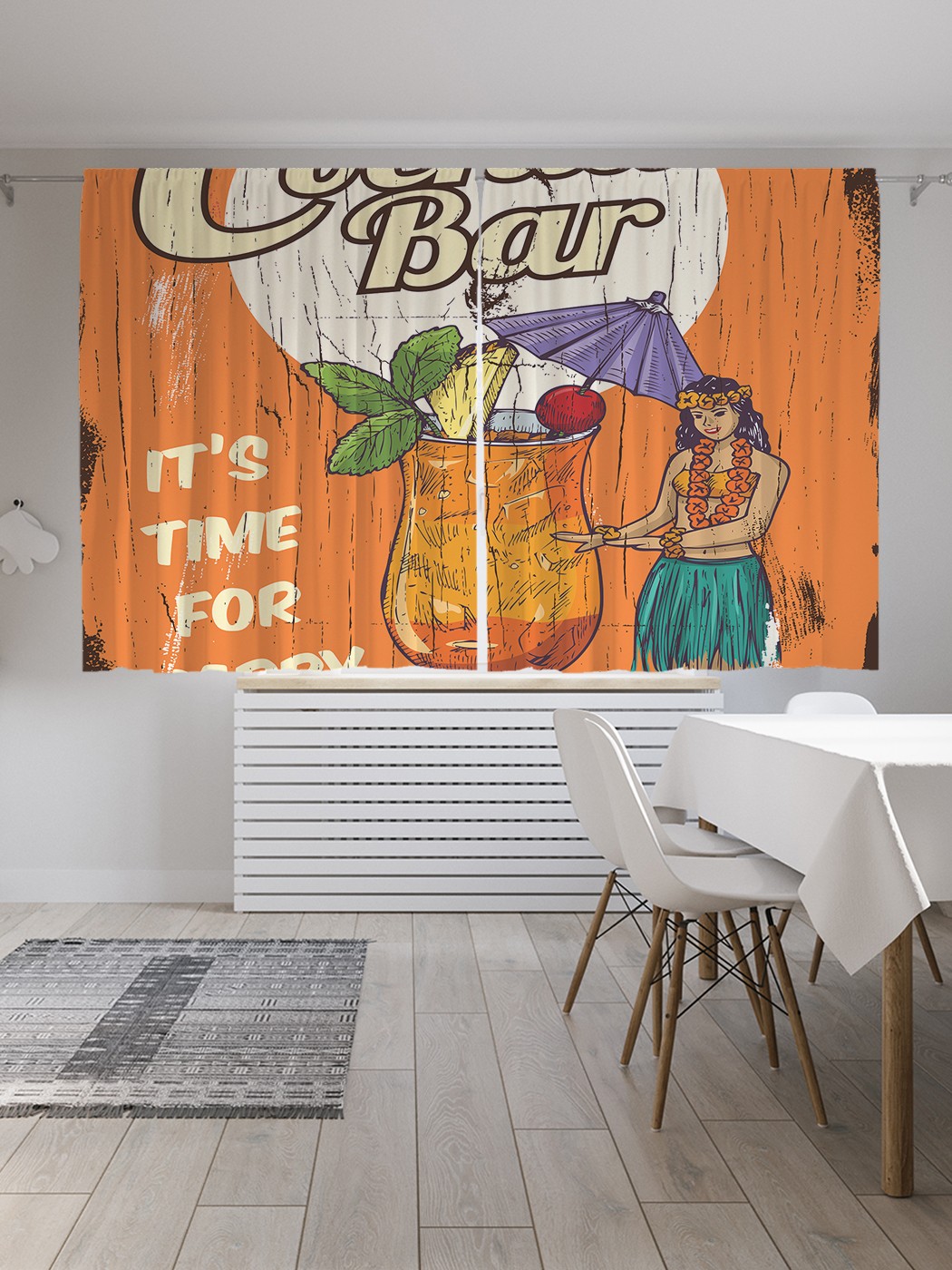 

Классические шторы JoyArty "Коктейльный бар", серия Oxford DeLux, 2 полотна 145x180 см, Коктейльный бар