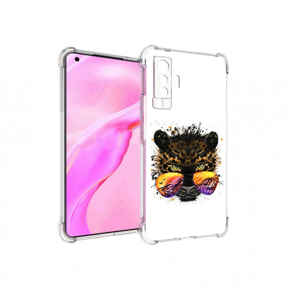 

Чехол MyPads Tocco для Vivo X50 тропический леопард (PT226969.391.649), Прозрачный, Tocco