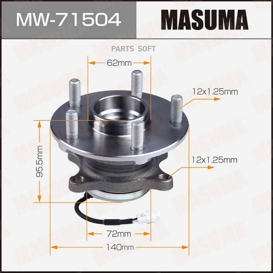 

Ступица колеса задняя с ABS Masuma MW-71504