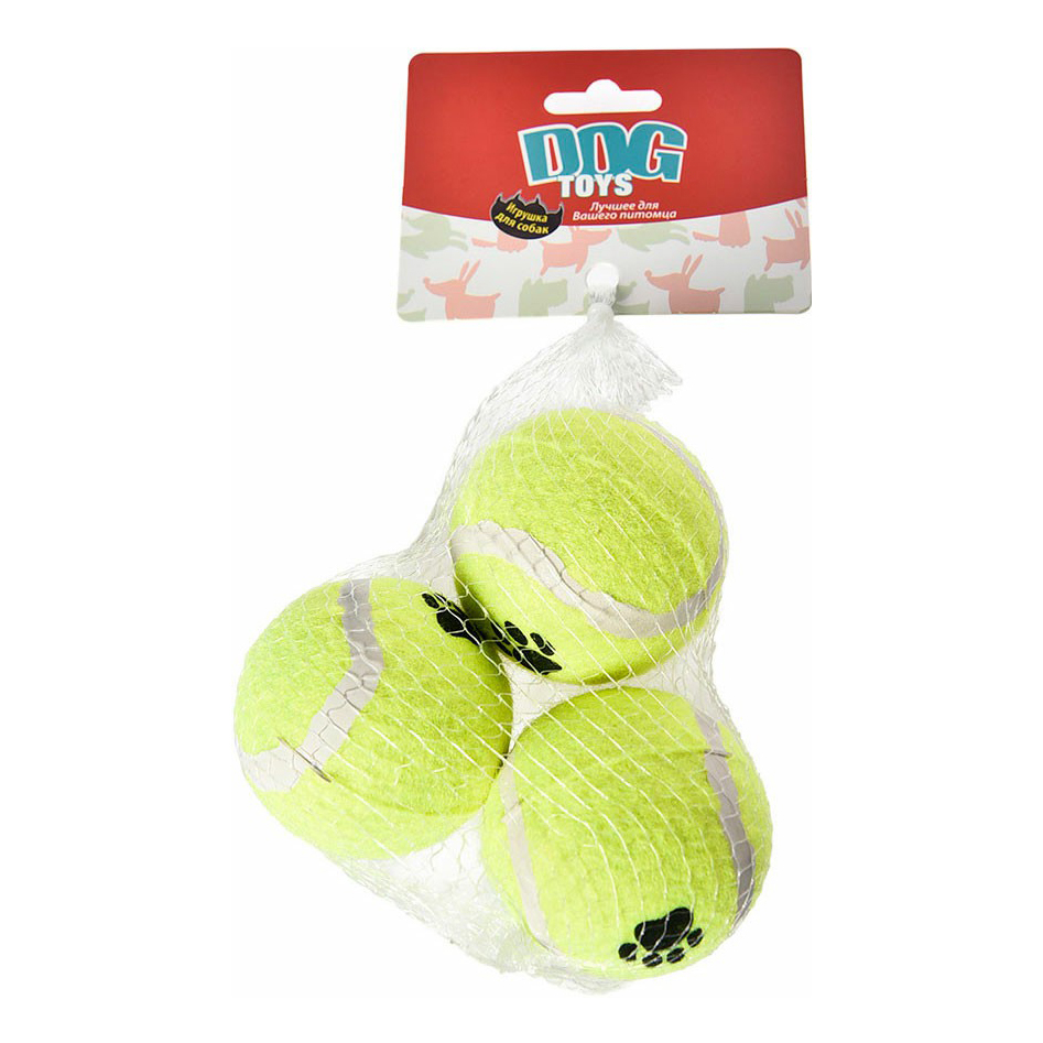 

Игрушка для собак Dog Toys набор мячей теннисных, 4,5см
