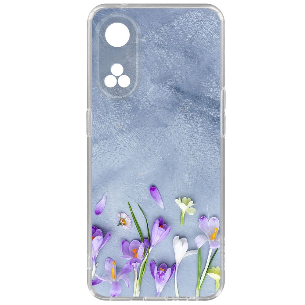

Чехол-накладка Krutoff Clear Case Цветочное настроение для Oppo Reno8T, Прозрачный
