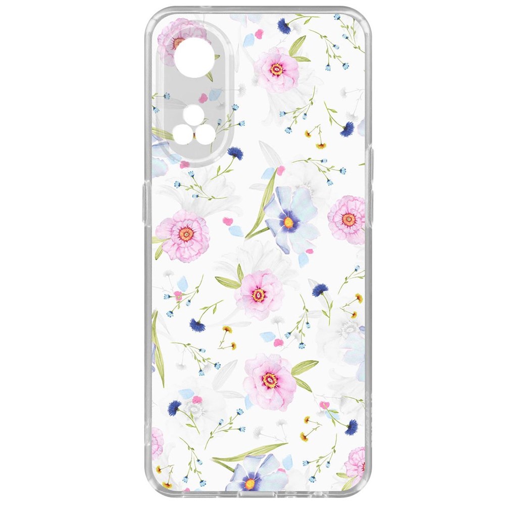 

Чехол-накладка Krutoff Clear Case Цветочный паттерн 3 для Oppo Reno8T, Прозрачный