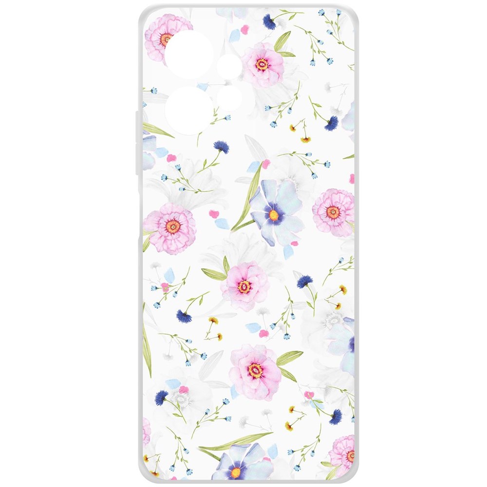 Чехол-накладка Krutoff Clear Case Цветочный паттерн 3 для Xiaomi Redmi Note 12 4G