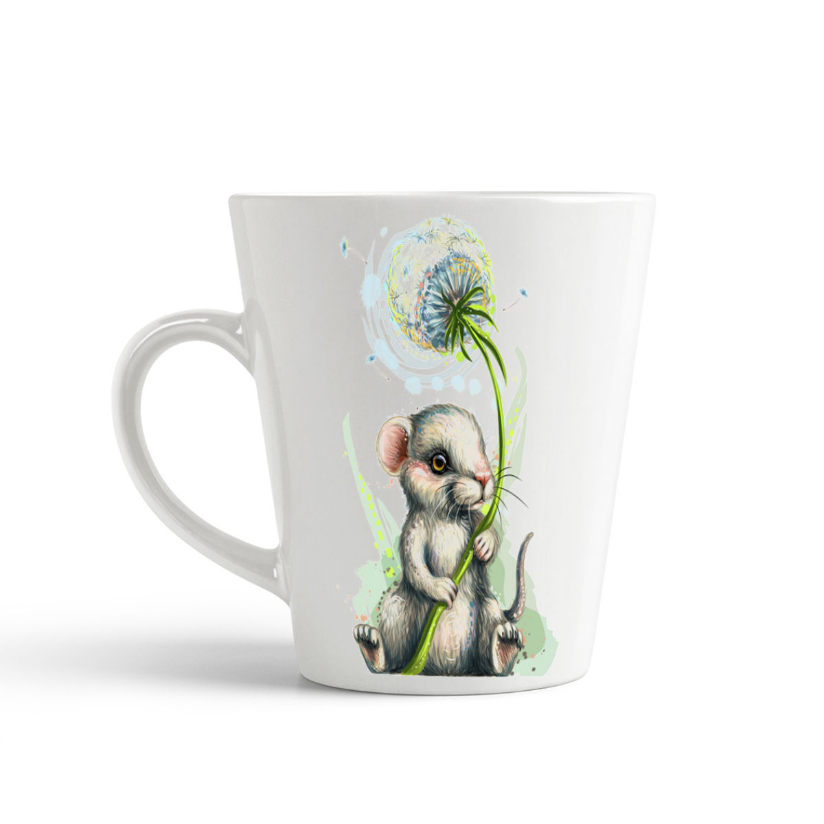 

Конусная кружка CoolPodarok Животные.Мышонок с одуванчиком