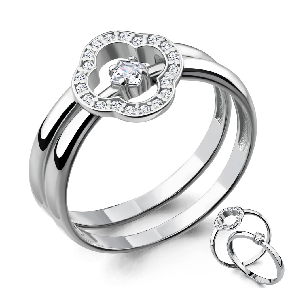 

Кольцо из серебра р. 17,5 AQUAMARINE 68231А_925_р, 68231А_925_р