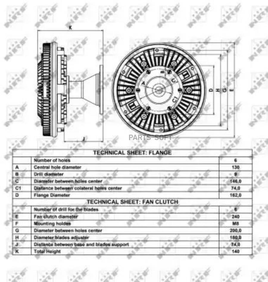 Nrf 49039 Вискомуфта Привода Вентилятора Mb Axor 01-05 NRF 49039