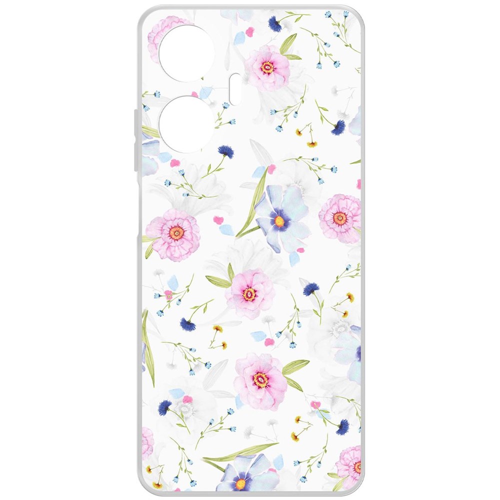 Чехол-накладка Krutoff Clear Case Цветочный паттерн 3 для Realme C55