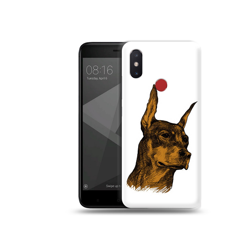 

Чехол MyPads Tocco для Xiaomi Mi 8 SE скетч доберман (PT113500.331.605), Прозрачный, Tocco