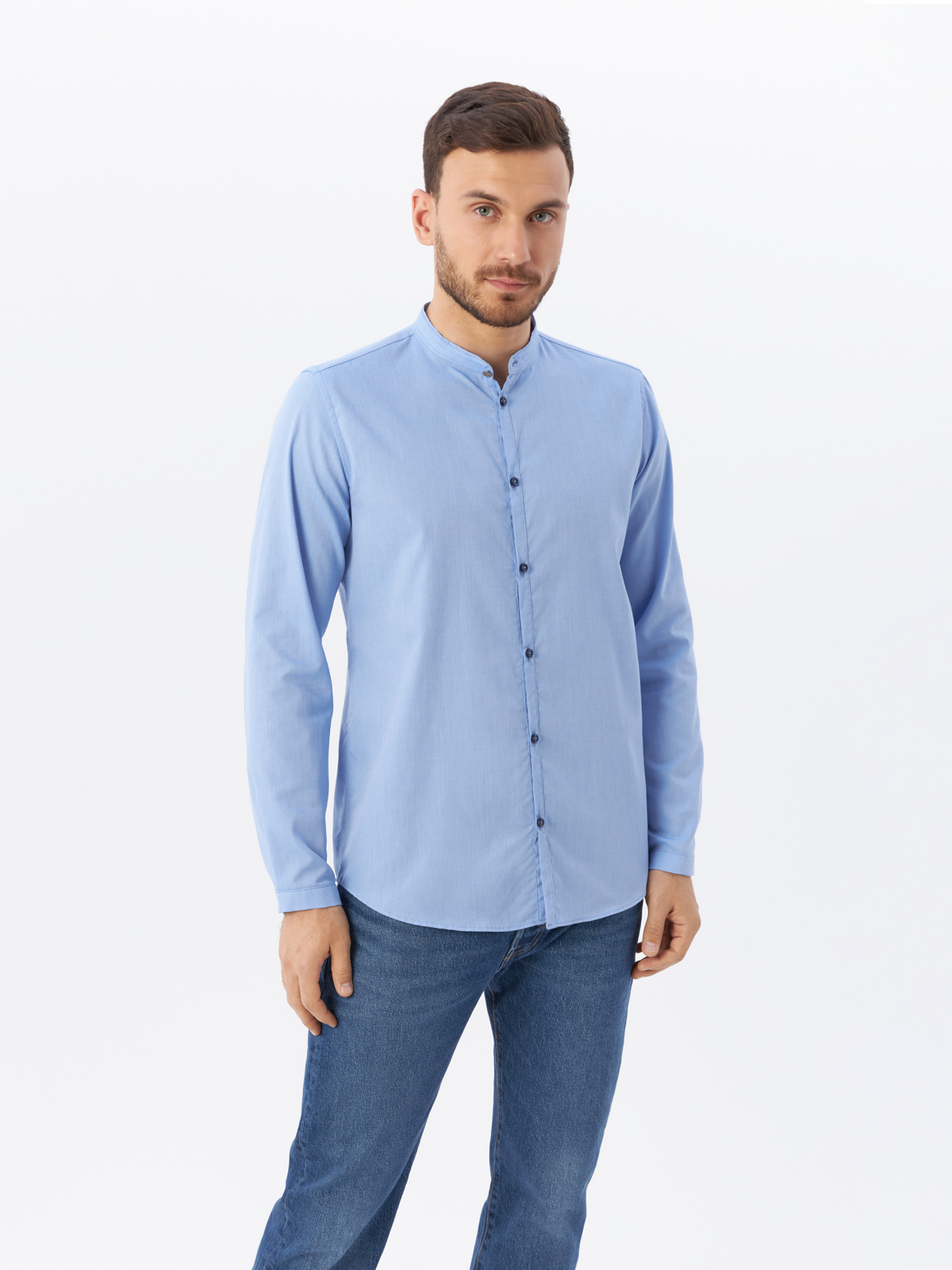 Рубашка мужская Berna 230153 голубая XL