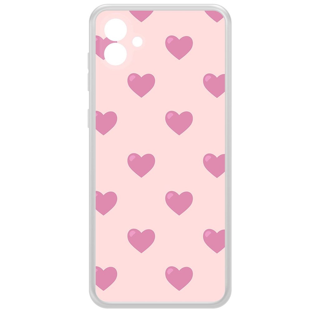 

Чехол-накладка Krutoff Clear Case Пурпурные сердца для Samsung Galaxy A04e (A042), Прозрачный