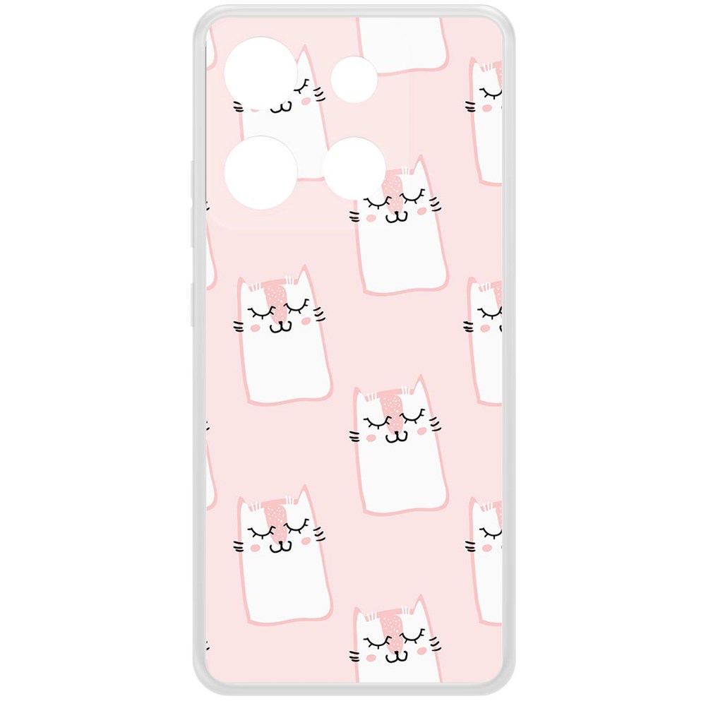 

Чехол-накладка Krutoff Clear Case Котики паттерн для INFINIX Smart 7 HD, Прозрачный