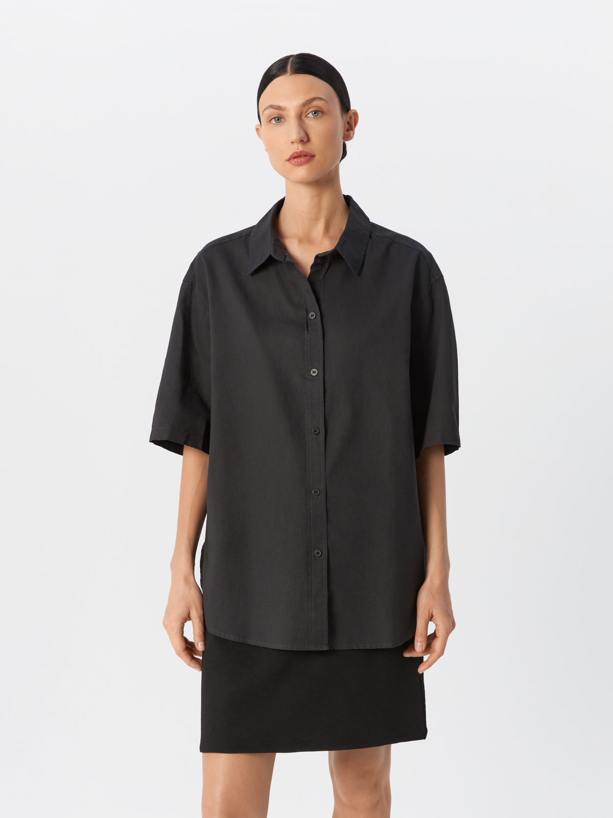 Рубашка женская H&M 1047431002 черная XS