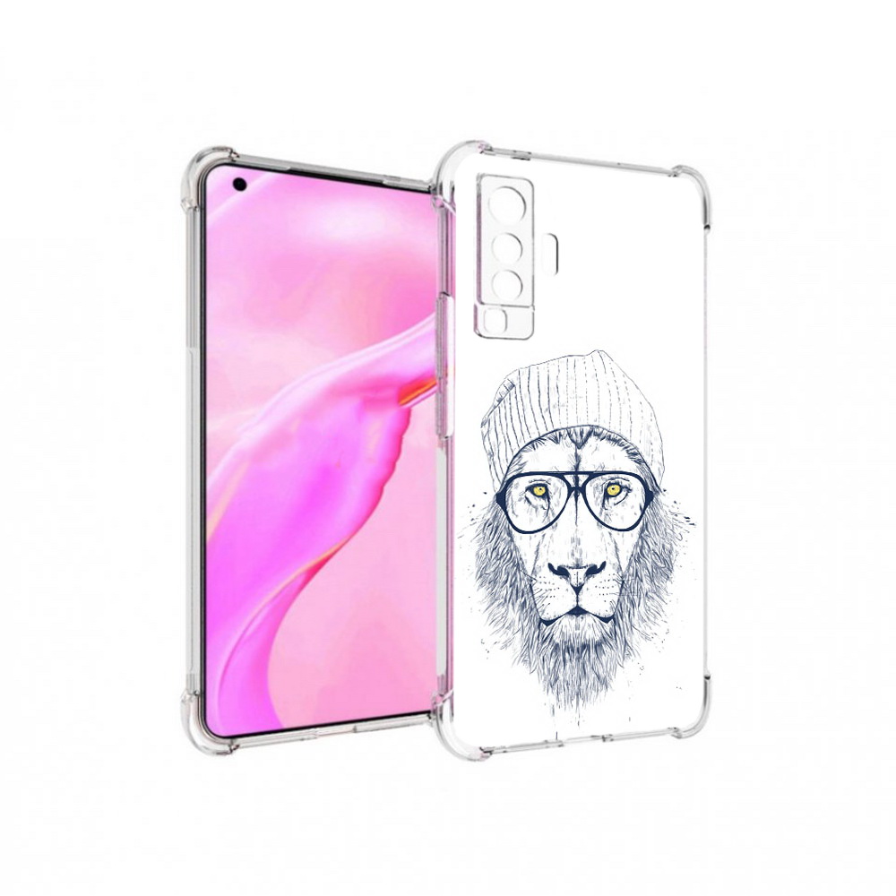 

Чехол MyPads Tocco для Vivo X50 хиппи лев (PT226969.391.663), Прозрачный, Tocco