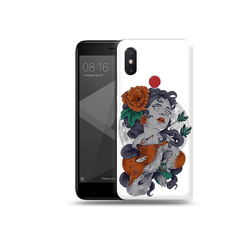 

Чехол MyPads Tocco для Xiaomi Mi 8 SE темная девушка с лисой (PT113500.331.639), Прозрачный, Tocco