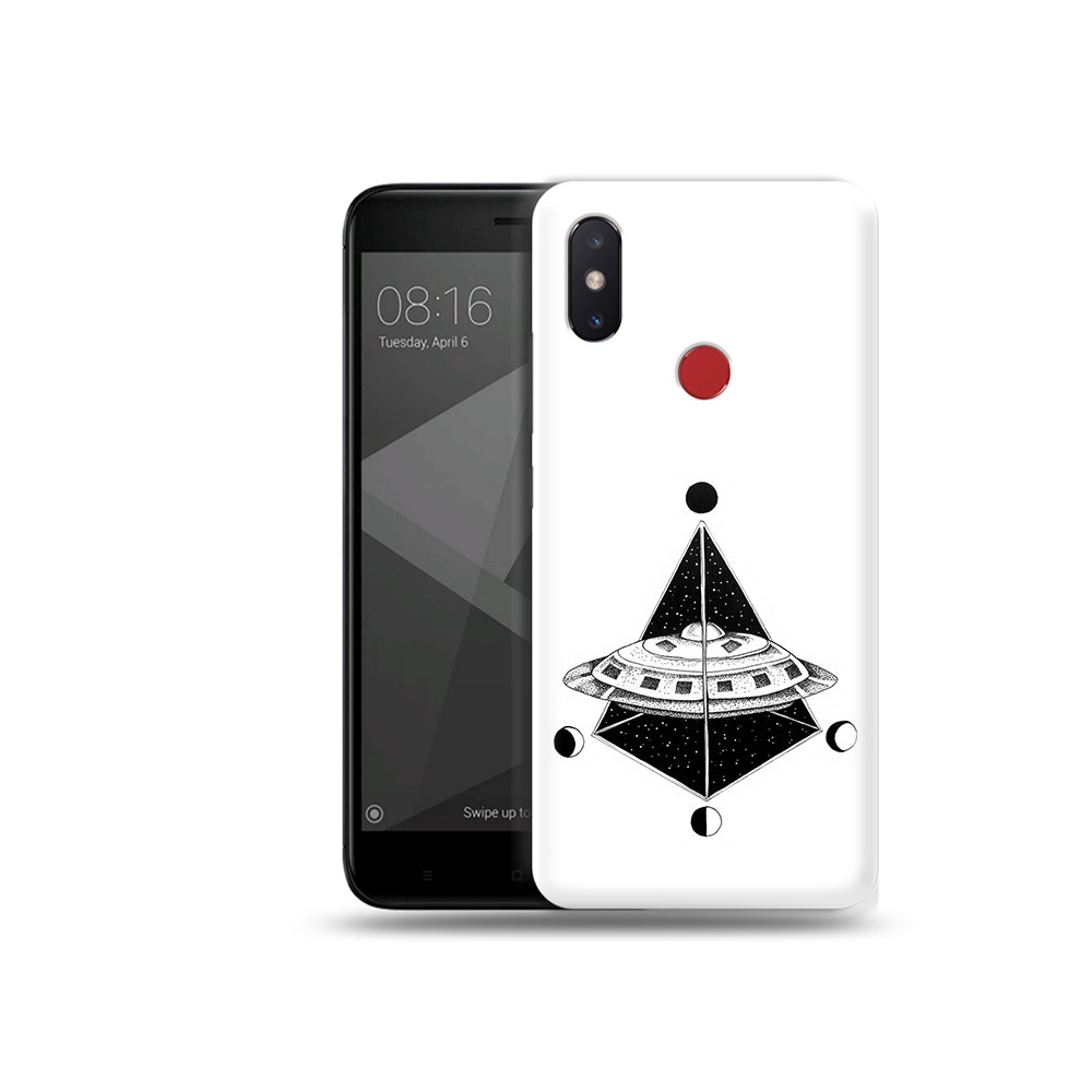 

Чехол MyPads Tocco для Xiaomi Mi 8 SE черно белая летающая тарелка (PT113500.331.679), Прозрачный, Tocco