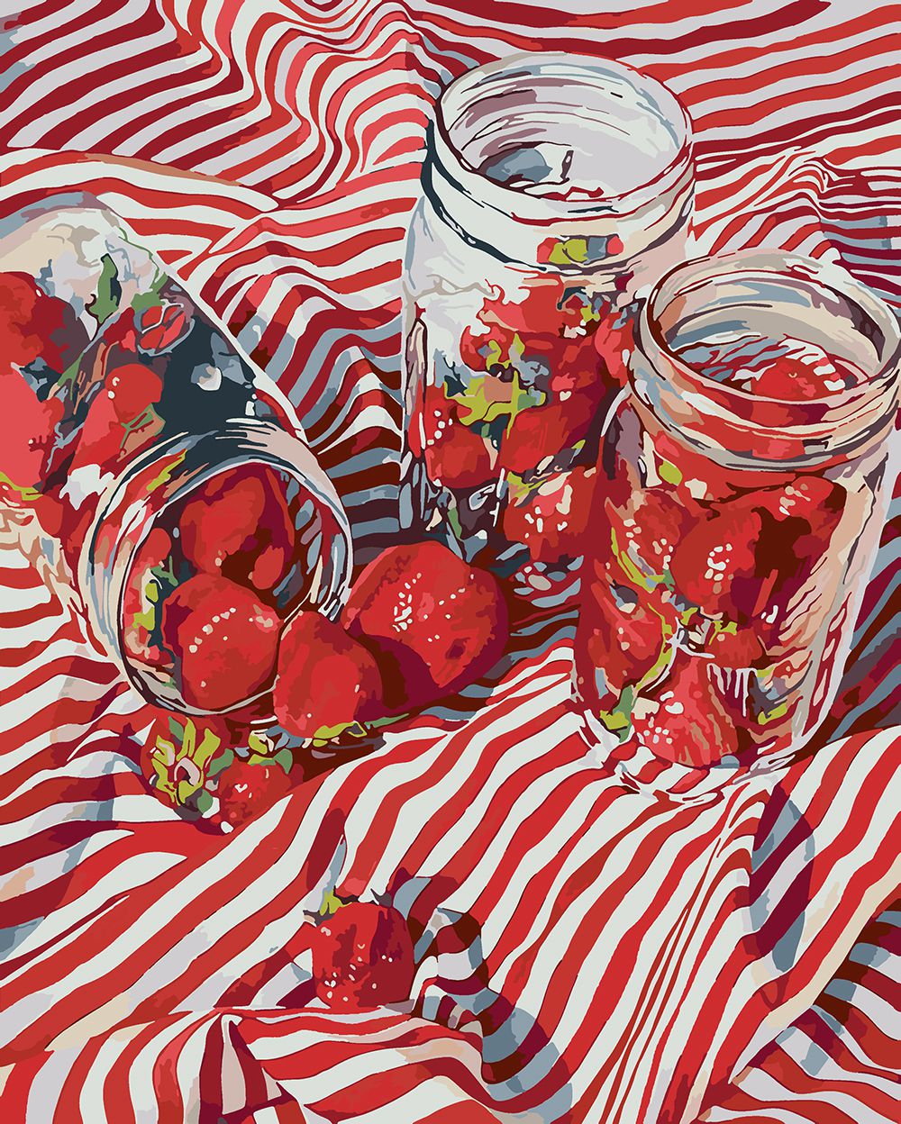 

Картина по номерам Красиво Красим Клубничный натюрморт, 50 х 60 см, Клубничный натюрморт