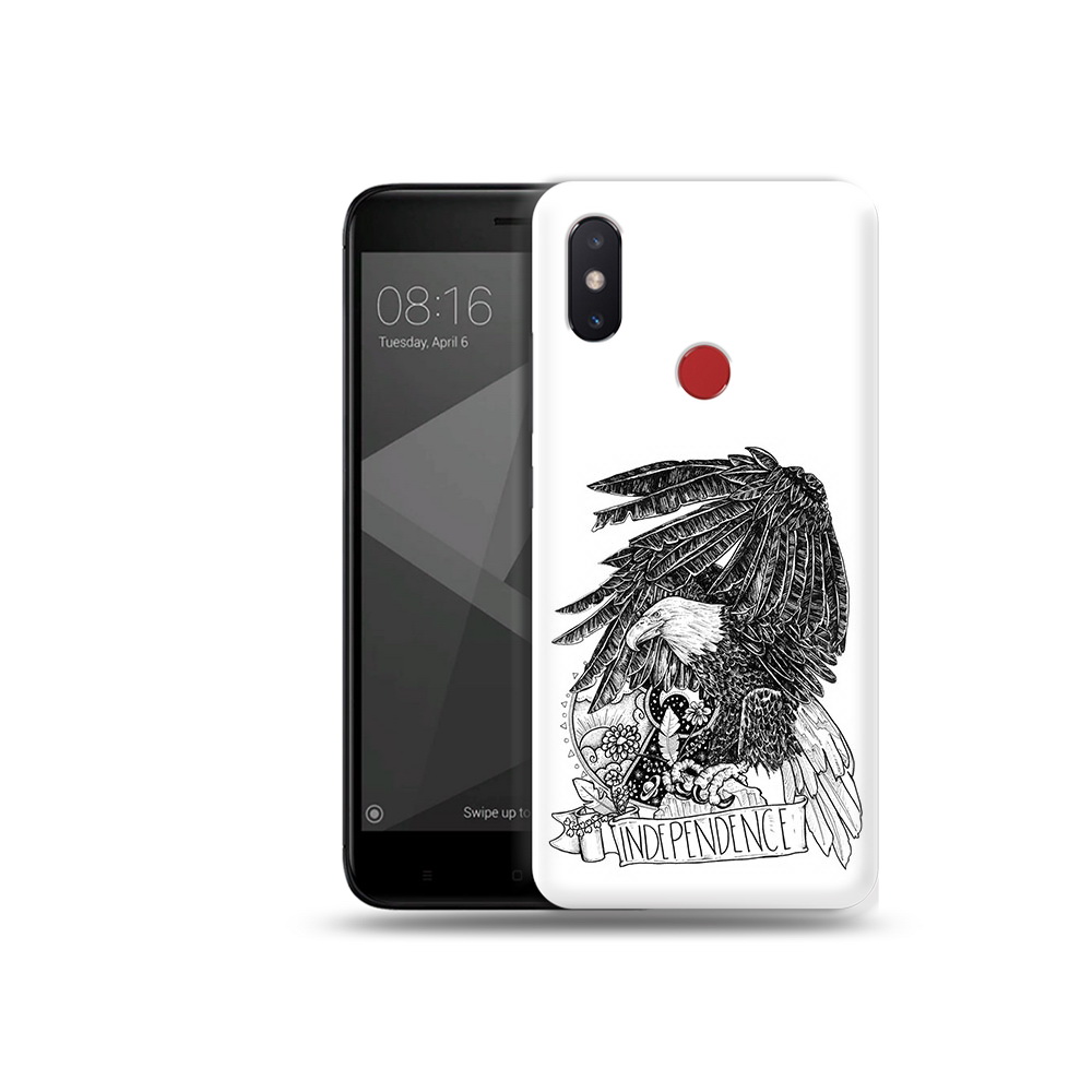 

Чехол MyPads Tocco для Xiaomi Mi 8 SE черно белый сокол (PT113500.331.688), Прозрачный, Tocco