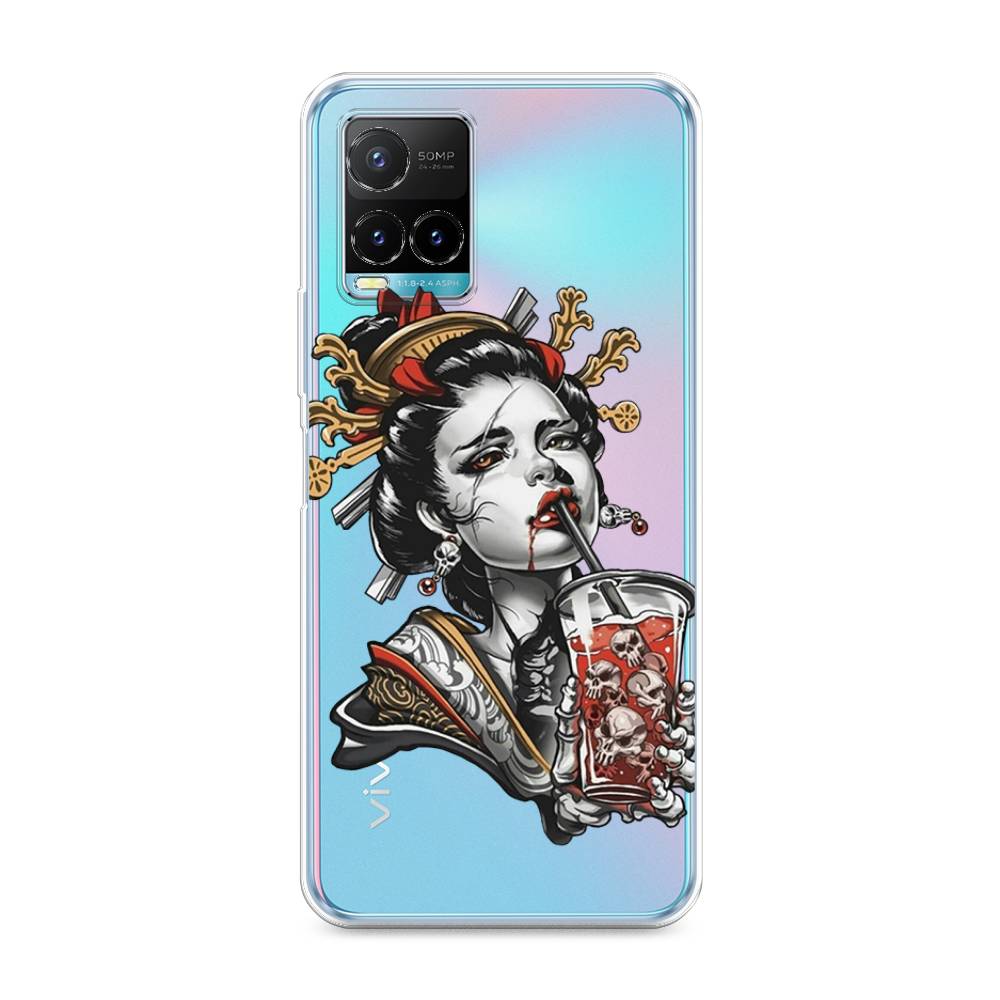 

Чехол на Vivo Y33s "Опасная гейша", Красный;черный;серый, 265850-4