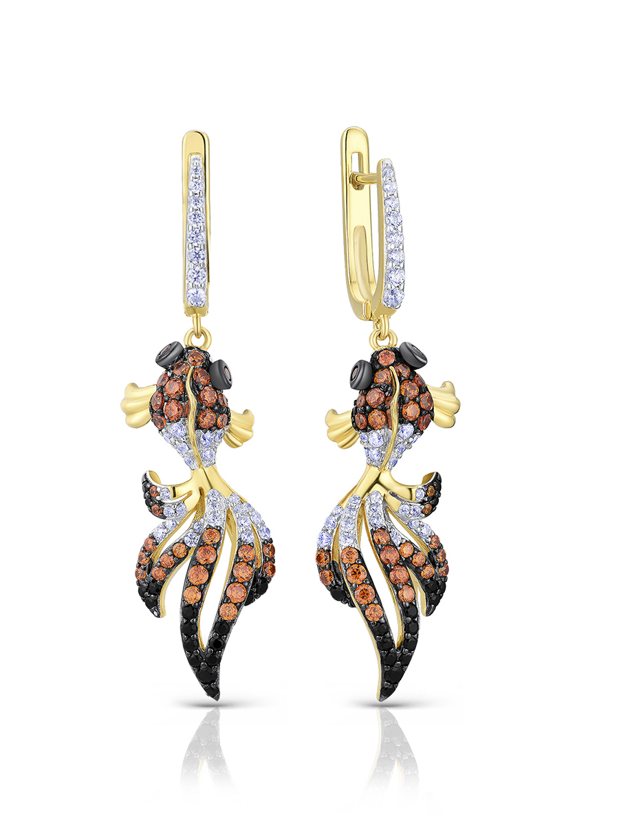 

Серьги из серебра VALTERA 091509, шпинель нано\фианит, 091509