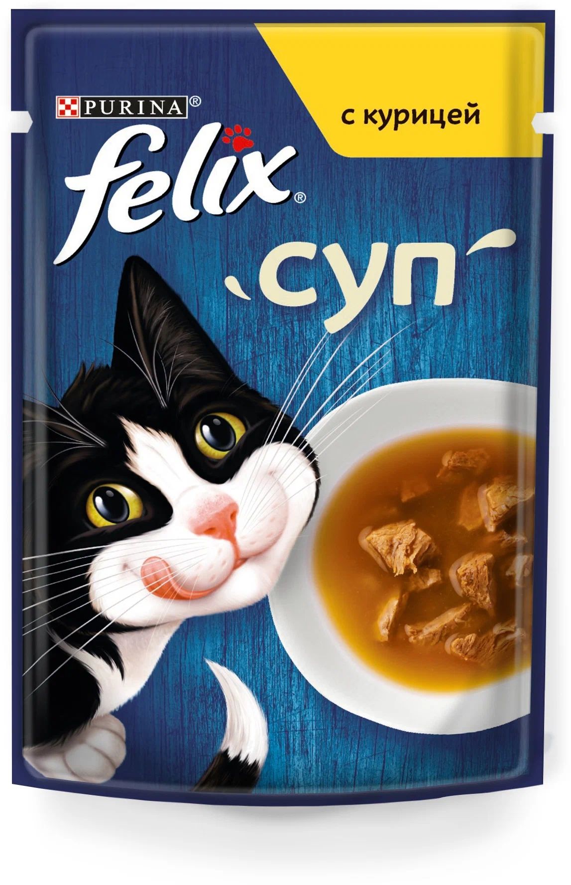 

Влажный корм для кошек Felix Суп с курицей, 48 г
