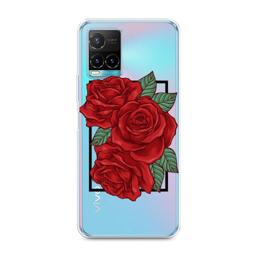 

Чехол для Vivo Y33s/Y21 "Три алые розы", Красный, 265850-2