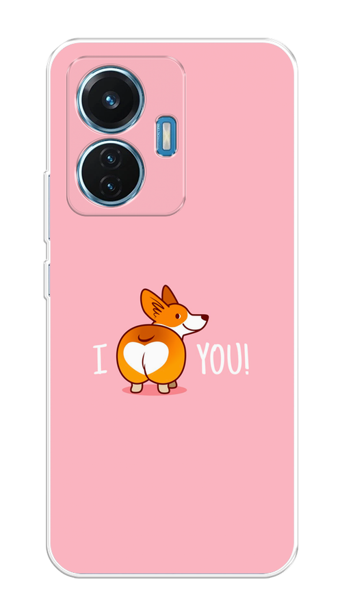 

Чехол на Vivo T1 "Корги I love you", Розовый;коричневый;белый, 267150-1