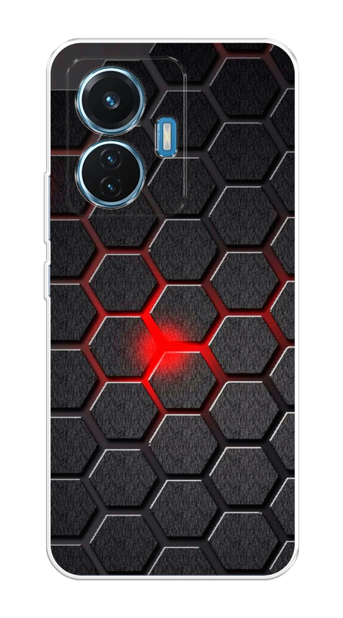

Чехол на Vivo T1 "Соты красные", Красный;черный;серый, 267150-3