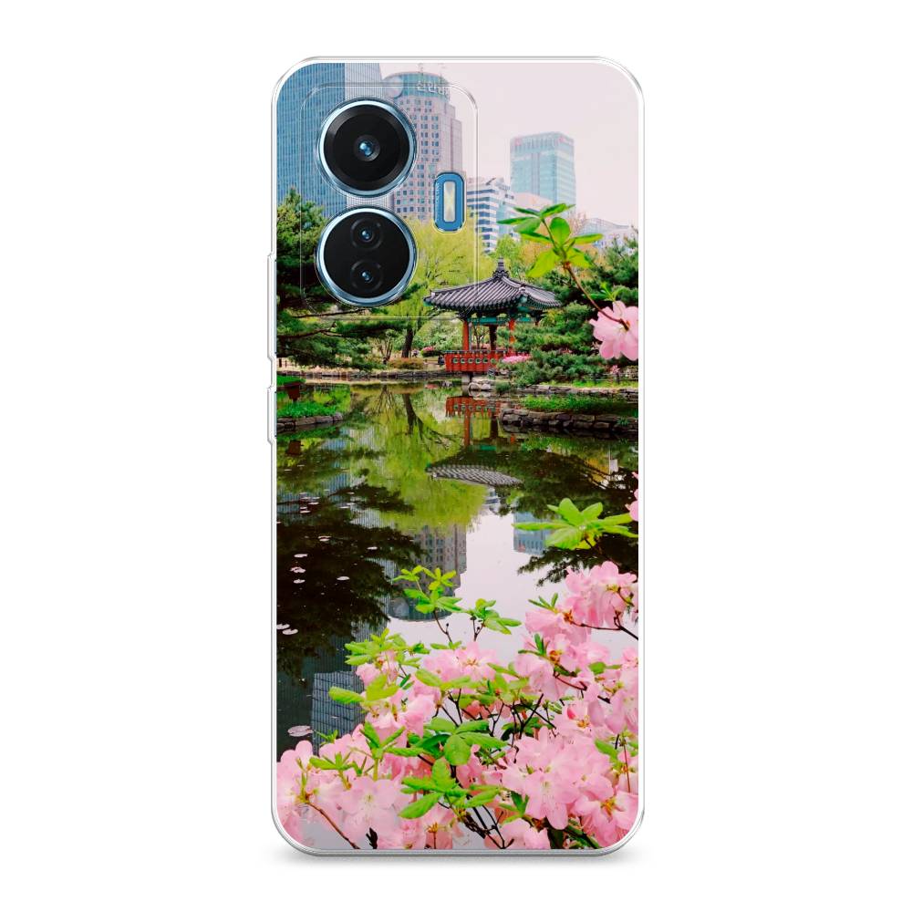 

Чехол для Vivo T1 "Сакура возле озера", Зеленый;розовый;голубой, 267150-2