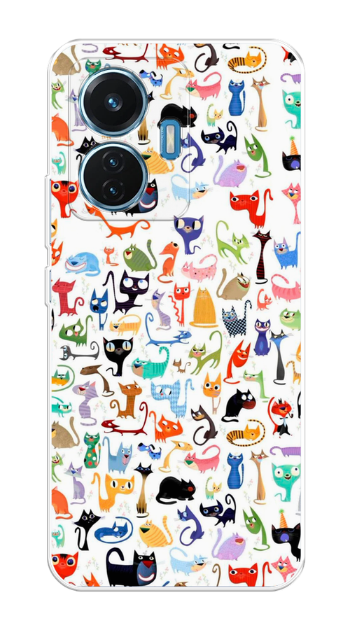 

Чехол на Vivo T1 "Цветные коты", Разноцветный, 267150-1