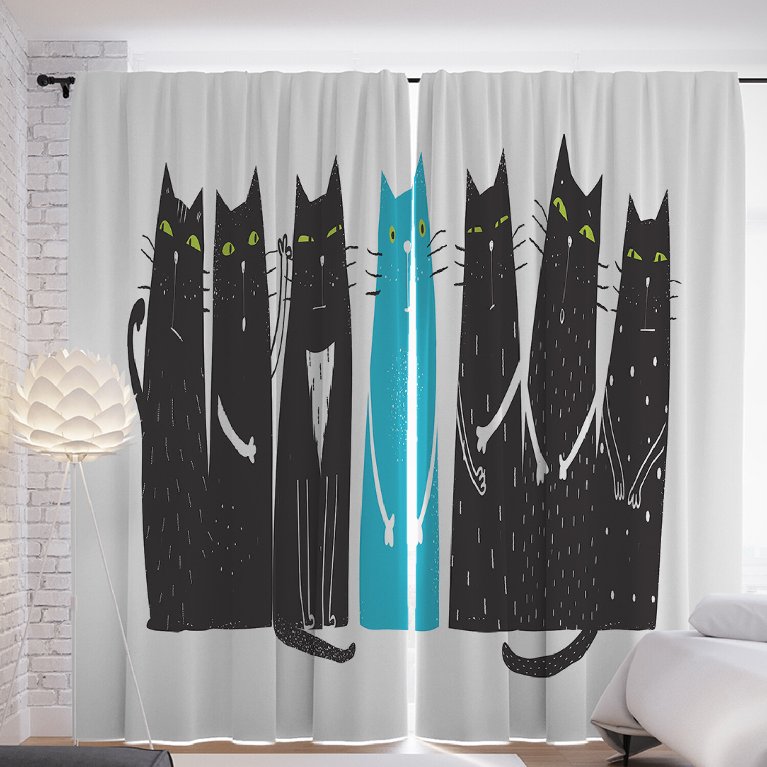 

Шторы с фотопечатью JoyArty "Смешные кошки" из сатена, 290х265 см, Смешные кошки