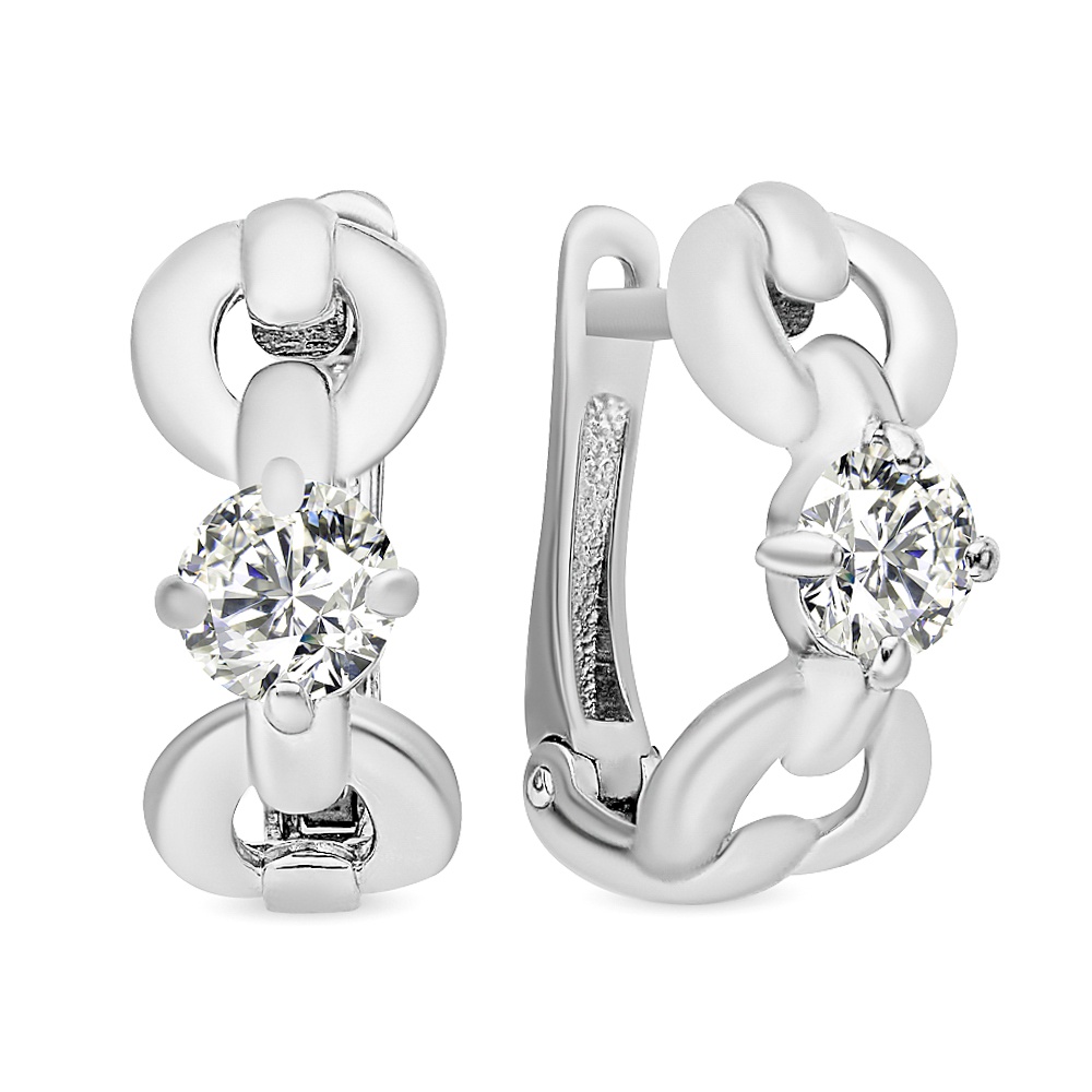 

Серьги из серебра 585Gold 702010738, фианит, 702010738